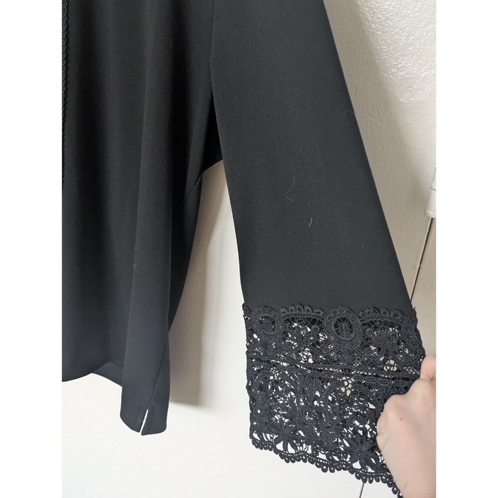 NWT Karl Lagerfeld Black Lace 3/4 Bell Sleeve Top Sz XL - Picture 7 of 8
